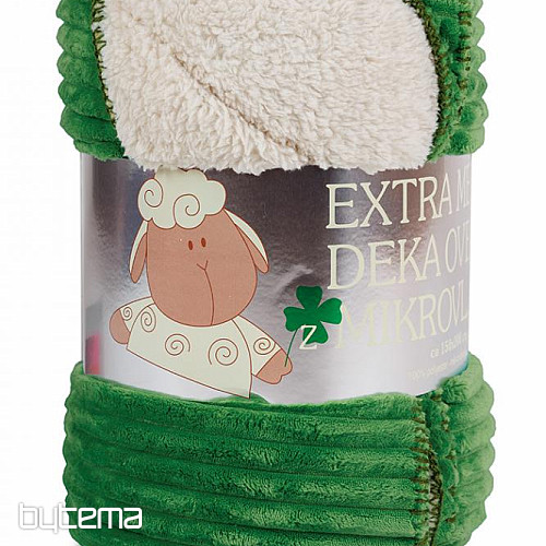 koc z mikrofibry EXTRA SOFT SHEEP sztruks - zielony